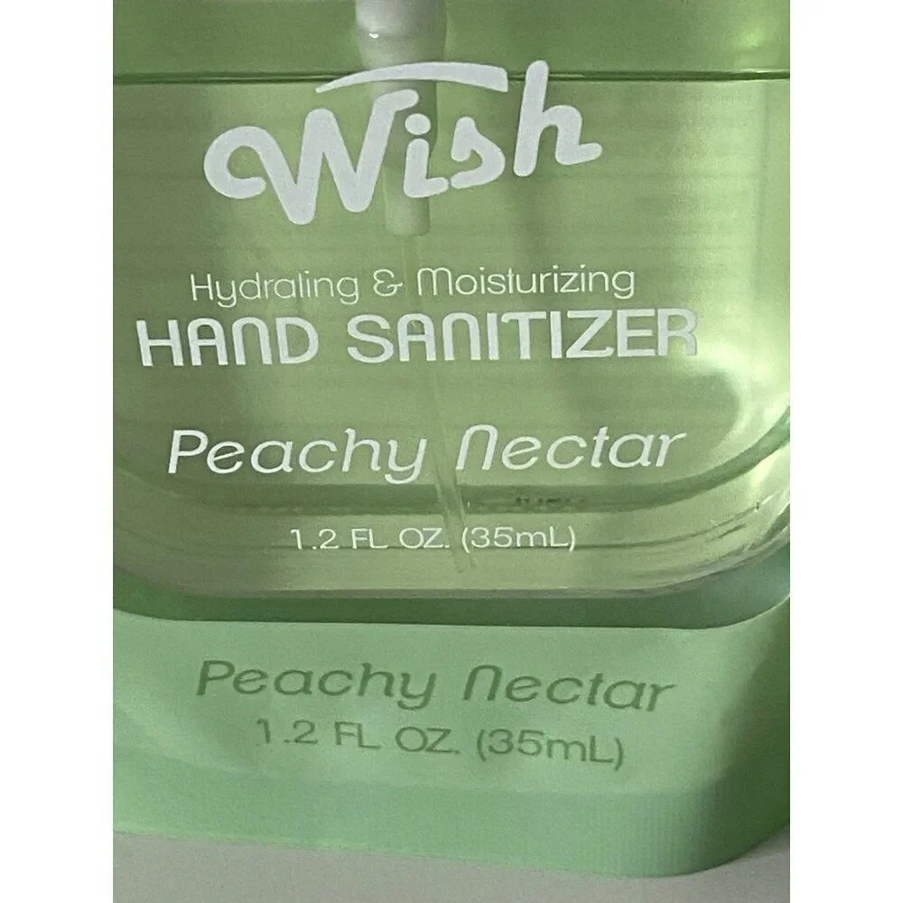 Wish Scented Hand Sanitizer Spray 1.2 Fl Green Peachy‎ Nectar Hydrating NEW